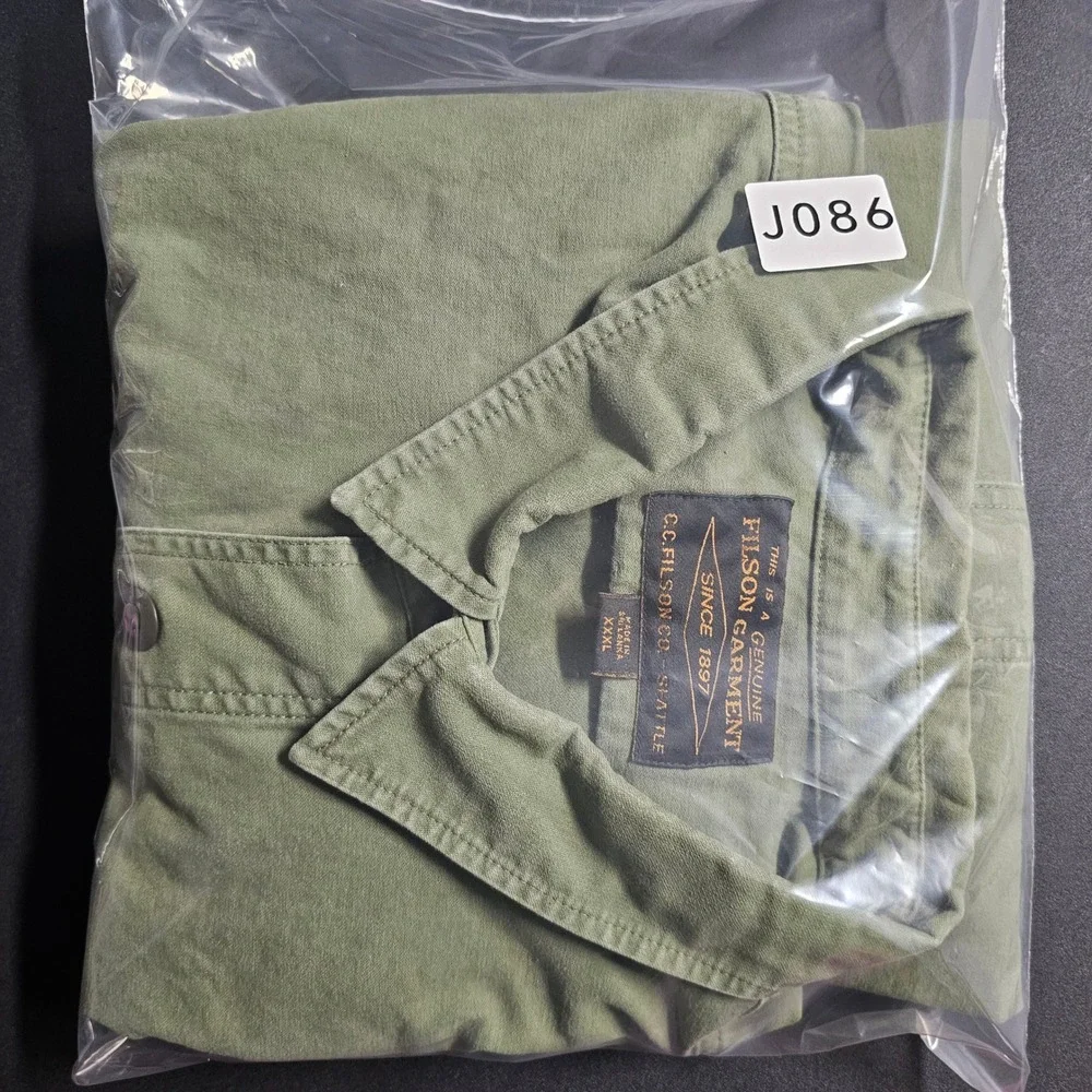 Filson Field Jac-Shirt Washed Fatigue Green Cotton Men's XXXL 20277936